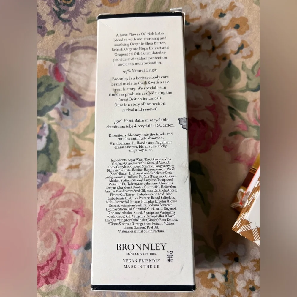 Bronnley Rose Botanical Hand Balm & in inspiration calendar